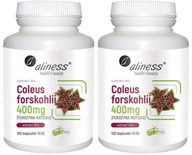 Aliness Coleus forskohlii 10% 400mg žihľava VEGE Chudnutie Termogenéza