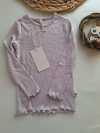 Blúzka Pomp de lux 92 fialová bavlna dlhý rukáv s modalovým volánikom prúžky