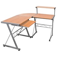 Rohový počítačový stôl hnedý 132x112x99 cm