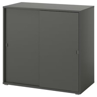 IKEA VIHALS Skrinka s posuvnými dverami 95x47x90 cm tmavo šedá