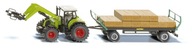 SIKU Farmer - Traktor s balíkovacím nástavcom a vlekom 1:50