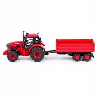 Traktor Belarus z przyczepą czerwony Polesie Wader maszyny rolnicze