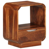 Nočný stolík so zásuvkou masívne drevo sheesham 40x30x50 cm