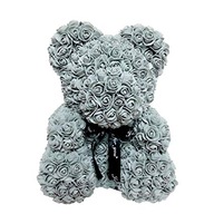 ROSE BEAR MIŚ Z RÓŻ 40cm- SZARY