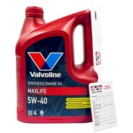 Motorový olej Valvoline max life 5w 40 4l 4 l 5W-40