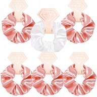 6 DB-OS SCRUNCHIE HAJGUMI SZETT LÁNYBÚCSÚ AJÁNDÉK KÖSZÖNETAJÁNDÉK SELYEM