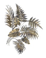Nástenná dekorácia kovová zlatá listová ozdoba