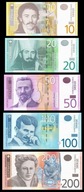 SERBIA ZESTAW 10+20+50+100+200 Dinara 2013-14 UNC