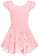 Dievčenské baletné šaty trikoty s krátkym rukávom 105 cm