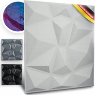 Białe panele ścienne 3D Diamond Design WANEELL 50 cm x 50 cm 12 szt