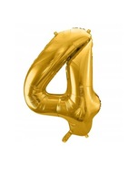 Fóliový balónik CYFRA 4 zlatý – 32" – 80 cm