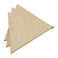 3x Eleganckie niedokończone kawałki drewna w trójkącie