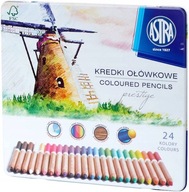 ASTRA kredki ołówkowe cedrowe PRESTIGE 24 kolory w metalowym opakowaniu