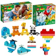 LEGO Duplo Pociąg 10955 ze zwierzątkami Pudełko z serduszkiem 10909 Prezent