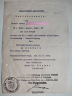 Nadanie do- Odznaka za Rany Czarna 1942 Niemcy Rzesza Wojna