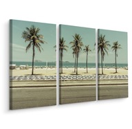 Obraz 3-Części Brazylia Palmy Plaża Retro 180x120