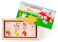 Woodyland Domino drewniane dla dzieci Gra logiczna Zwierzątka W pudełku