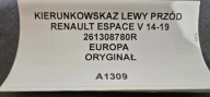 indicator left front RENAULT ESPACE V 14-19 original 261308780R