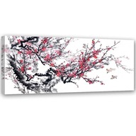 Obraz na plátne, Japonské čerešňové kvety - 150x50