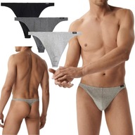 PÁNSKE TANGÁ ATLANTIC 3BMP253 SLIPY MINI S ODHALENÝM ZADOČKOM 3PACK*M*