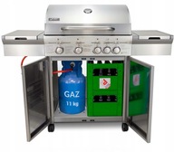 Grill gazowy Ogrodowy Żeliwny 4+1 Yoer 17,15 kW +Nierdzewny +PALNIK BOCZNY