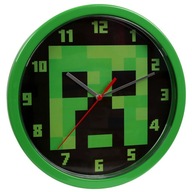 Minecraft Zelené analógové nástenné hodiny 25 cm