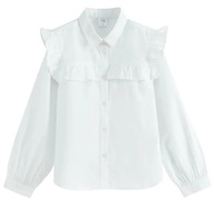 Cool Club biała koszula dziewczęca z falbankami 158