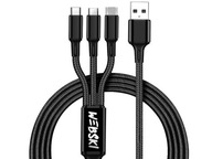 Kabel 3w1 USB do Ładowania Telefonu Tableta Kamer