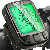 LICZNIK ROWEROWY WODOODPORNY 25 FUNKCJI LCD WYŚWIETLACZ CZARNY + BATERIA