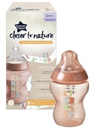 BUTELKA tommee tippee 260ml 0m+ kolorowa closer to nature ANTYKOLKOWA