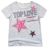 CEKINY dziewczęca bluzeczka 064 TOP LOVE 8Y grey