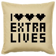 I LOVE EXTRA LIVES poduszka 50x50 prezent