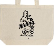 LIFE IS LIKE RIDING A BICYCLE torba zakupy prezent