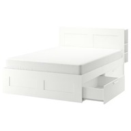IKEA BRIMNES Rám postele s úložným priestorom, čelo postele, biela/Lonset, 160x200 cm