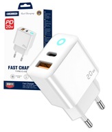 JELLICO Ładowarka Sieciowa 2 porty USB + USB-C Szybkie ładowanie QC, PD 20W