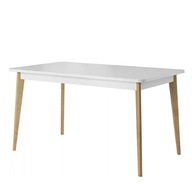 PIASKI NORDI Stôl 140/180-80x76 cm biely lesk/dub