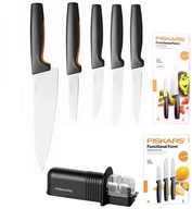 FISKARS FF KOMPLET 5 (2+3) NOŻY STALOWYCH 1057557K6 W PUDEŁKU + OSTRZAŁKA