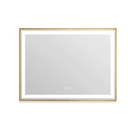 Lustro łazienkowe LED 80x60 cm prostokątne rama rose gold ANTIFOG