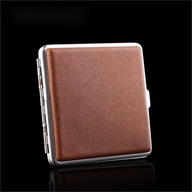 20 Pack Metal Leather Cigarette Case