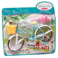 Bicykel pre bábiku bicykel s košíkom a lampičkou modrý