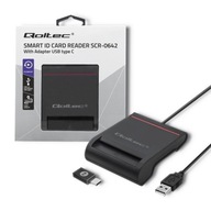 Qoltec Inteligentná čítačka čipových kariet ID SCR-0642 / USB 2.0 + adaptér