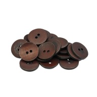 Gomb 23mm kétlyukú 10db barna