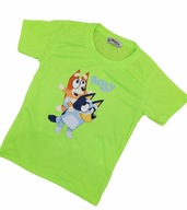 BLUZKA KRÓTKI RĘKAW T-SHIRT NEON ZIELONY BLUEY 110/116