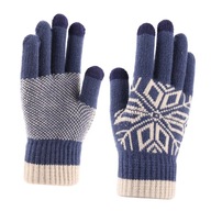 Zimowe ciepłe rękawiczki Touch Screen Mitten Navy