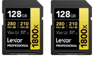 2x Lexar Gold SDXC Professional 128GB 280MB UHS-II U3 1800x V60