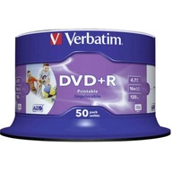 Płyta DVD+R Verbatim, 4,7 GB, zestaw 50 szt.