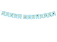 Baner urodzinowy Happy Birthday błękitny 15x175cm
