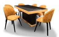 Zostava do obývačky rozkladací stôl +6x stolička velúr