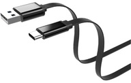 Kabel USB-C typ C płaski ładow. transfer 1m czarny