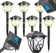 6 x V2 LAMPKA SOLARNA LED LAMPA WBIJANA OGRODOWA DEKORACYJNA LAMPKI KPL.